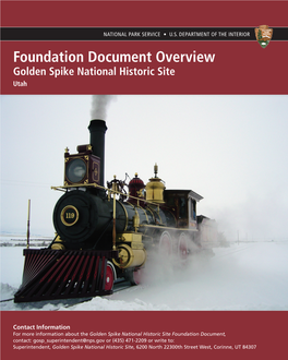 Golden Spike National Historic Site Foundation Document Overview