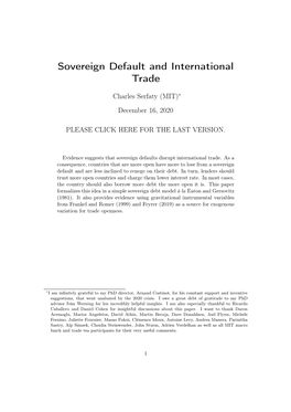 Sovereign Default and International Trade