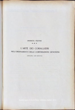 L'arte Dei Corallieri Fino Al 1528