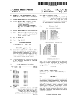 (12) United States Patent (10) Patent No.: US 9,636,316 B2 Cohen Et Al