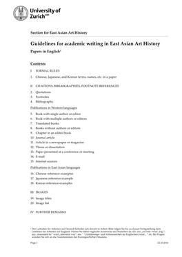 Guidelines for Academic Writing in East Asian Art History Papers in English1