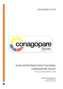 Plan Estratégico Institucional 2020 – 2023