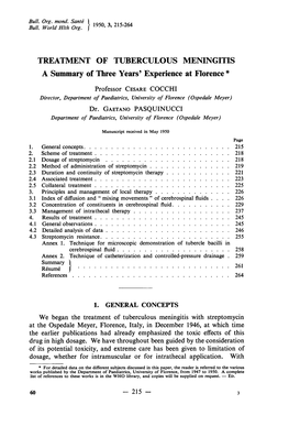 Treatment of Tuberculous