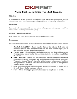 Name That Precipitation Type Lab Exercise