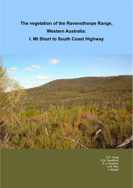 The Vegetation of the Ravensthorpe Range, Western Australia