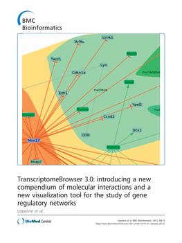 Introducing a New Compendium of Molecular Interactions and a New Visualization Tool for the Study of Gene Regulatory Networks Lepoivre Et Al