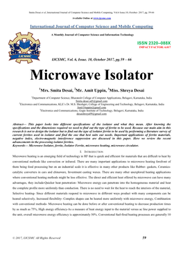 Microwave Isolator