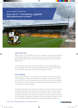 Port Vale FC: Consultancy, Upgrade, and Maintenance Project