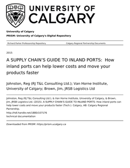 A Supply Chain's Guide to Inland Ports