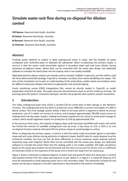Simulate Waste Rock Flow During Co-Disposal for Dilution Control