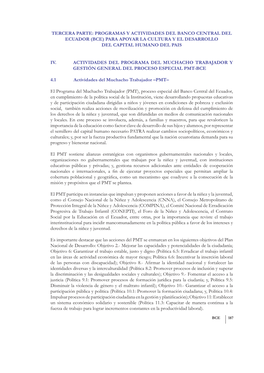 Programas Y Actividades Del Banco Central Del Ecuador (Bce) Para Apoyar La Cultura Y El Desarrollo Del Capital Humano Del Pais