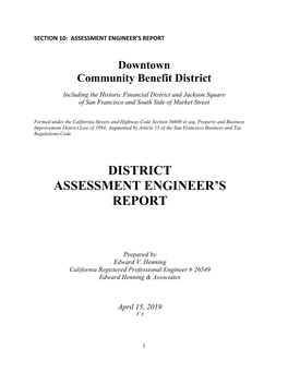 Engineer's Report Prepared by a Registered Professional Engineer Certified by the State of California.3