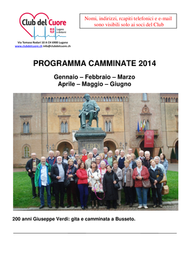 Programma Camminate Gennaio-Giugno 2014