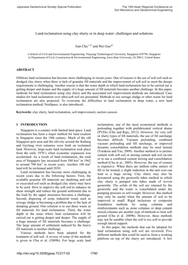 Land Reclamation Using Clay Slurry Or in Deep Water: Challenges and Solutions