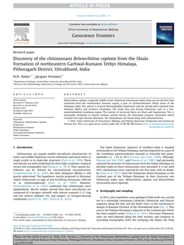 Discovery of the Chitinozoans Belonechitina Capitata from the Shiala Formation of Northeastern Garhwal-Kumaon Tethys Himalaya, Pithoragarh District, Uttrakhand, India