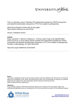 Tripartite ATP-Independent Periplasmic (TRAP) Transporters and Tripartite Tricarboxylate Transporters (TTT): from Uptake to Pathogenicity