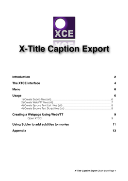 X-Title Caption Export