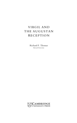 Virgil and the Augustan Reception