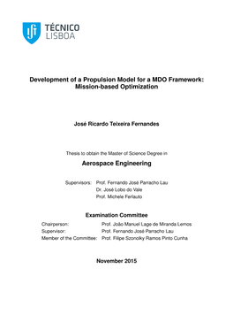 Development of a Propulsion Model for a MDO Framework: Mission-Based Optimization