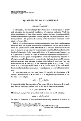 Quasi-States on C*-Algebras