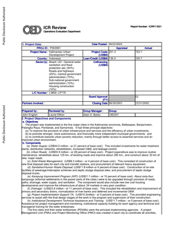 ICR Review Report Number ::: ICRRICRR1163111631 Operations Evaluation Department