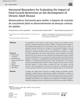 Hormonal Biomarkers for Evaluating the Impact of Fetal Growth