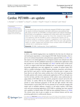 Cardiac PET/MRI—An Update C