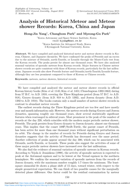 Analysis of Historical Meteor and Meteor Shower Records: Korea, China and Japan