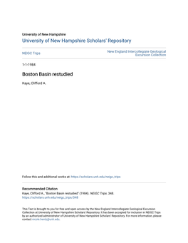 Boston Basin Restudied