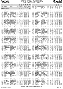 Fotbal - Oferta Cronologica Vineri 27/08/2021 - Marti 31/08/2021