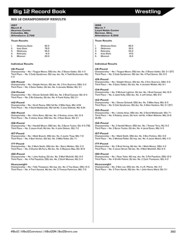 Big 12 Record Book Wrestling