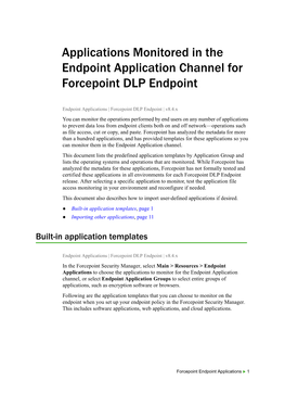 Forcepoint DLP Endpoint Applications