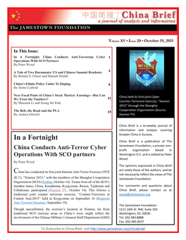 In a Fortnight: China Conducts Anti-Terrorism Cyber 1 Operations with SCO Partners by Peter Wood