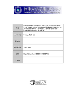 Title Effects of Internal Irradiation in the Pale Grass Blue Butterfly