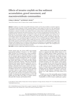 Effects of Invasive Crayfish on Fine Sediment Accumulation, Gravel