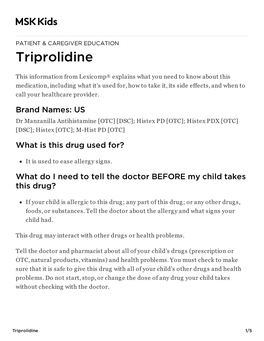 Triprolidine