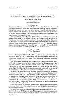 The Moment Map and Equivariant Cohqmology