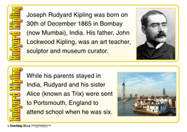 Rudyard Kipling Fact Cards