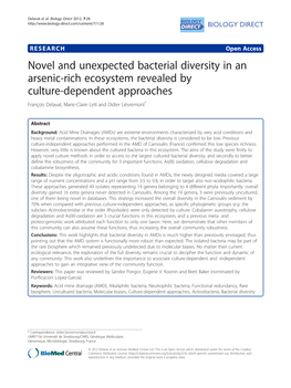 Novel and Unexpected Bacterial Diversity in An