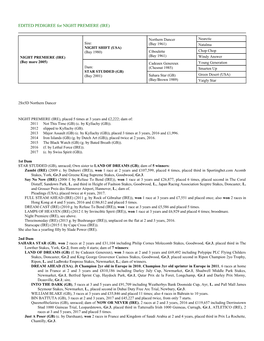 EDITED PEDIGREE for NIGHT PREMIERE (IRE)