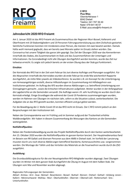 Jahresbericht RFO Muri-Boswil 2019