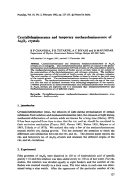 Crystalloluminescence and Temporary Mechanoluminescence of As203 Crystals