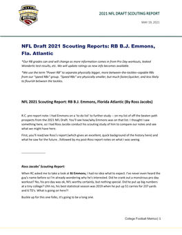 NFL Draft 2021 Scouting Reports: RB B.J. Emmons, Fla. Atlantic
