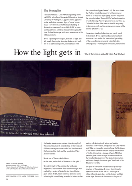 The Evangelist How the Light Gets in the Christian Art of Colin Mccahon