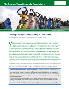 In Peacebuilding in South Sudan by Emmaculate Asige Liaga, Southern Voices Network for Peacebuilding Scholar November 2017