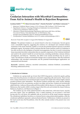 Cnidarian Interaction with Microbial Communities: from Aid to Animal’S Health to Rejection Responses