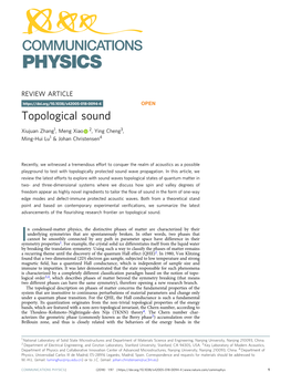 Topological Sound