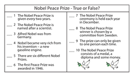 Nobel Peace Prize - True Or False?