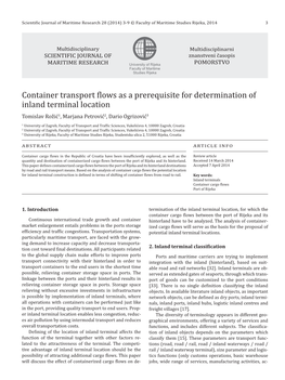 Container Transport Flows As a Prerequisite for Determination of Inland Terminal Location