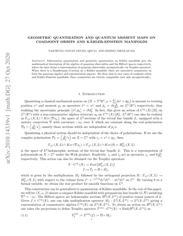 Arxiv:2010.14339V1 [Math.DG]